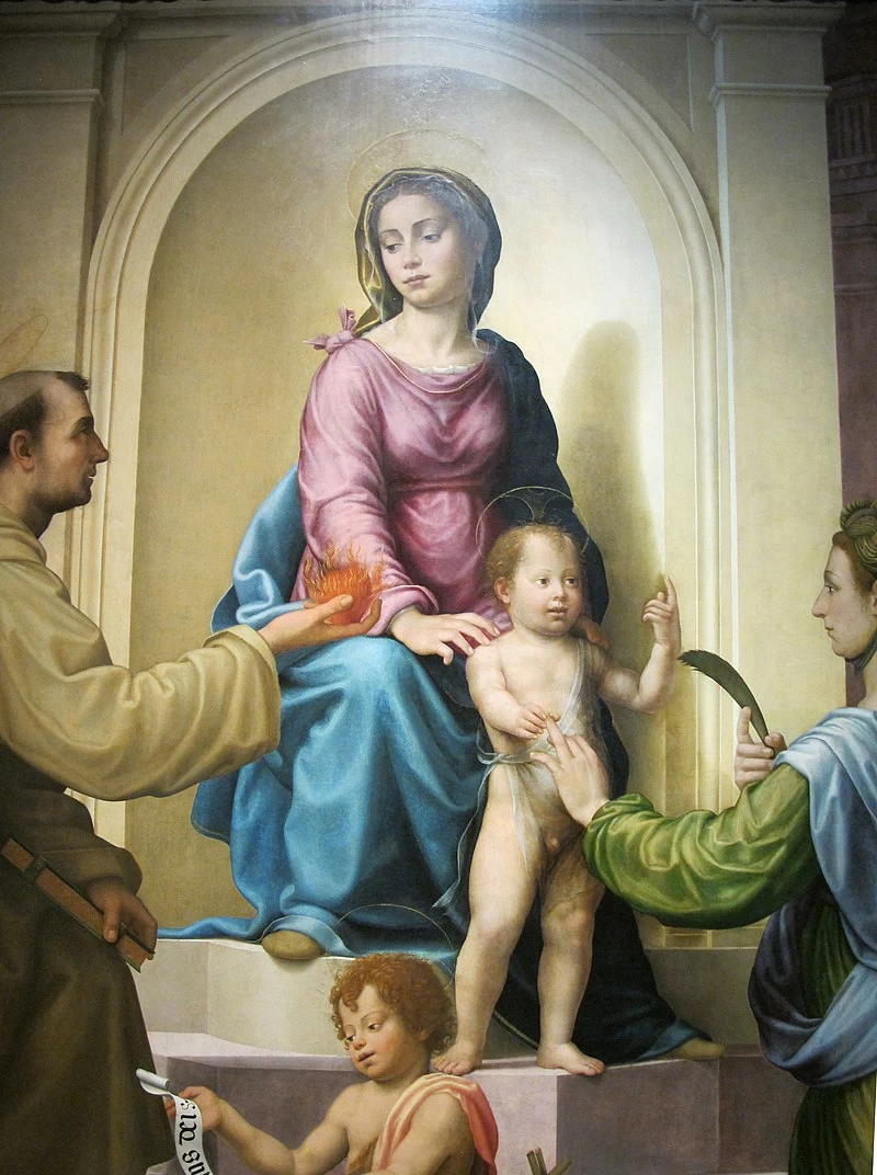 Il matrimonio mistico di Santa Caterina - Pinacoteca Nazionale, Bologna, dettaglio